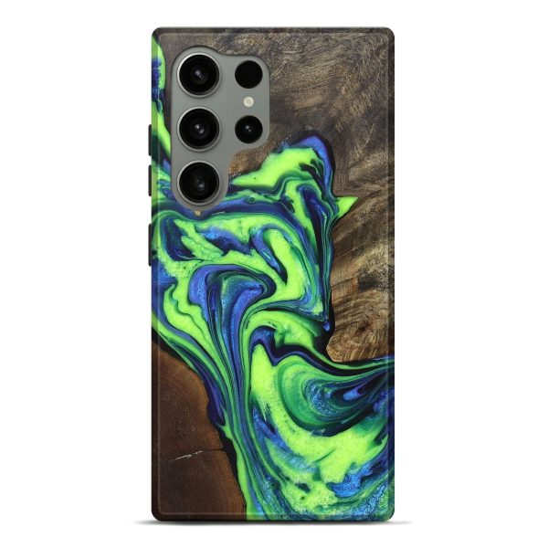 Galaxy S24 Ultra Wood+Resin Live Edge Phone Case - Cesar (Green, 705442) Supply