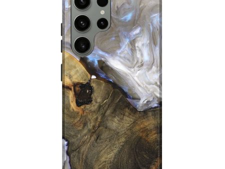 Galaxy S23 Ultra Wood+Resin Live Edge Phone Case - Hope (Black & White, 705732) Online Hot Sale