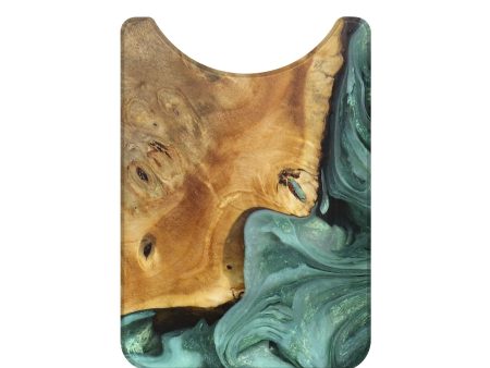 Live Edge Wood+Resin Wallet - Lily (Green, 705746) For Cheap