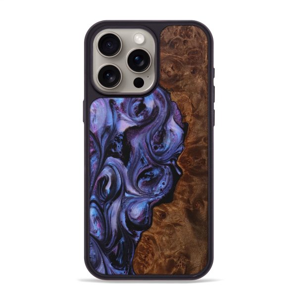 iPhone 15 Pro Max Wood+Resin Phone Case - Abel (Purple, 707329) Hot on Sale