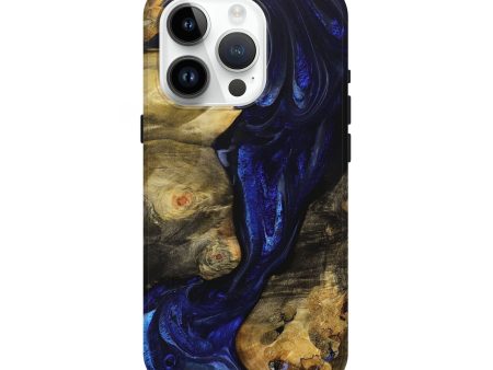 iPhone 15 Pro Wood+Resin Live Edge Phone Case - Eileen (Blue, 706482) For Cheap