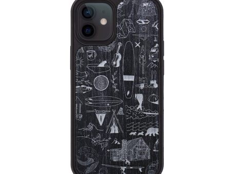 iPhone 12 Wood+Resin Phone Case - Collage - Ebony (Curated) Online