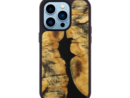 iPhone 14 Pro Wood+Resin Phone Case - Tracy (Pure Black, 705922) For Discount