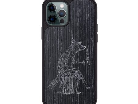 iPhone 12 Pro Wood+Resin Phone Case - Fox - Ebony (Curated) on Sale