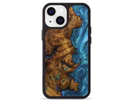 iPhone 13 mini Wood+Resin Phone Case - Clifton (Blue, 707605) on Sale