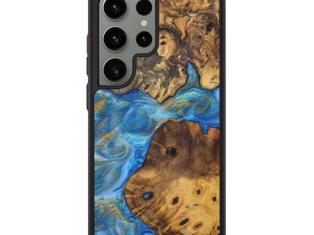 Galaxy S24 Ultra Wood+Resin Phone Case - Staci (Teal & Gold, 707224) Hot on Sale