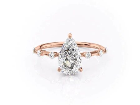 The Hidden Halo Penelope Set With A 2.5 Carat Pear Moissanite Online