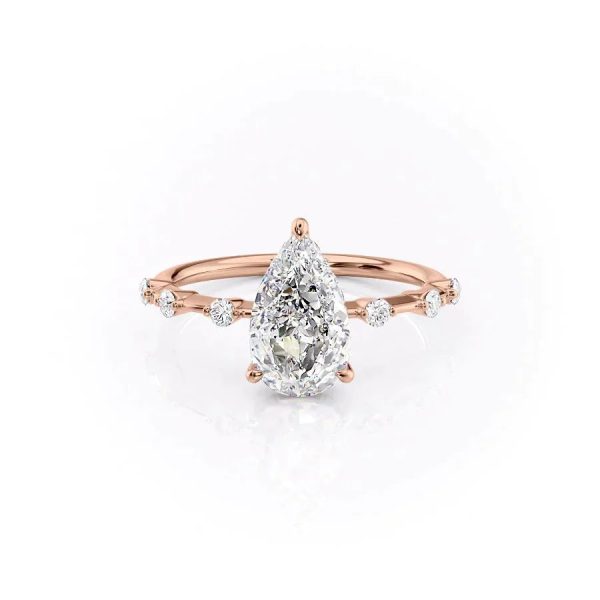 The Hidden Halo Penelope Set With A 2.5 Carat Pear Moissanite Online