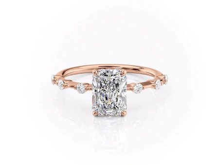 The Hidden Halo Penelope Set With A 3 Carat Radiant Moissanite Hot on Sale