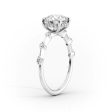 The Hidden Halo Penelope Set With A 3.5 Carat Pear Moissanite For Sale