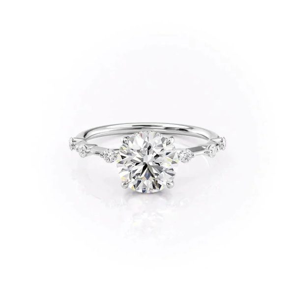 The Hidden Halo Penelope Set With A 1.5 Carat Round Moissanite For Discount