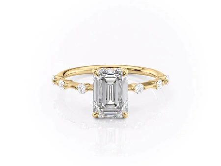 The Hidden Halo Penelope Set With A 1.5 Carat Emerald Moissanite For Cheap