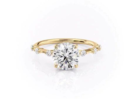 The Hidden Halo Penelope Set With A 1 Carat Round Moissanite Cheap