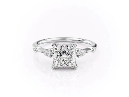 The Naomi Set With A 4 Carat Princess Moissanite Cheap