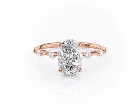 The Hidden Halo Penelope Set With A 1.5 Carat Oval Moissanite Online Sale