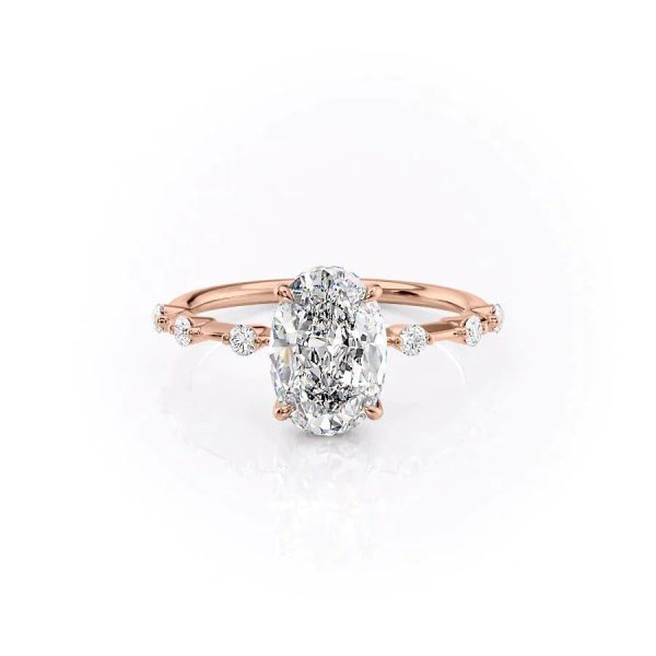 The Hidden Halo Penelope Set With A 1.5 Carat Oval Moissanite Online Sale